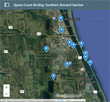 Google map to Southern Brevard County birding sites.