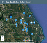 Google map to Northern Brevard County birding sites.